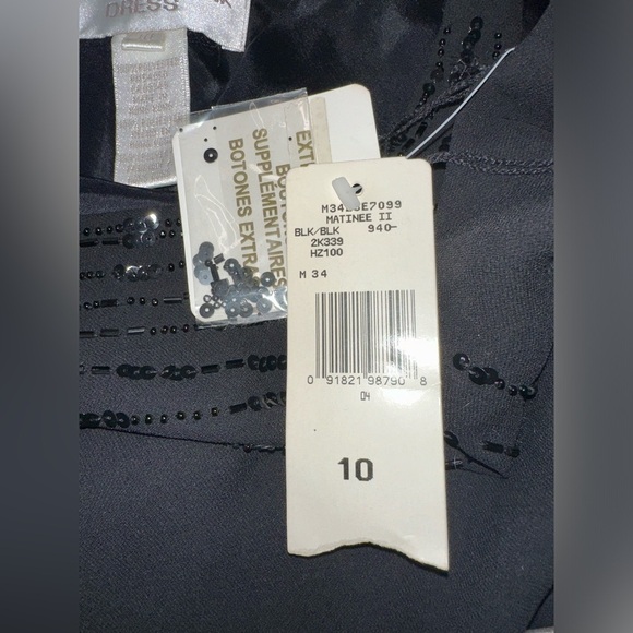 Jones New York Black Embellished Evening Cocktail Party Dress Size 10 - Picture 8 of 10